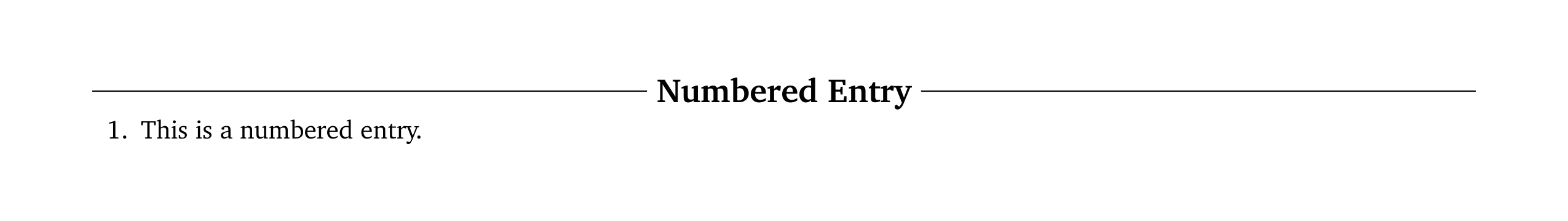 NumberedEntry in harvard