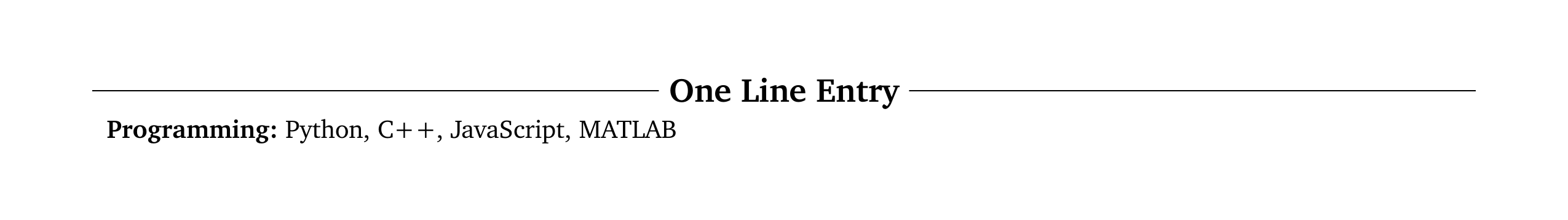 OneLineEntry in harvard