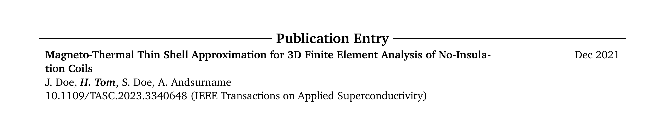 PublicationEntry in harvard