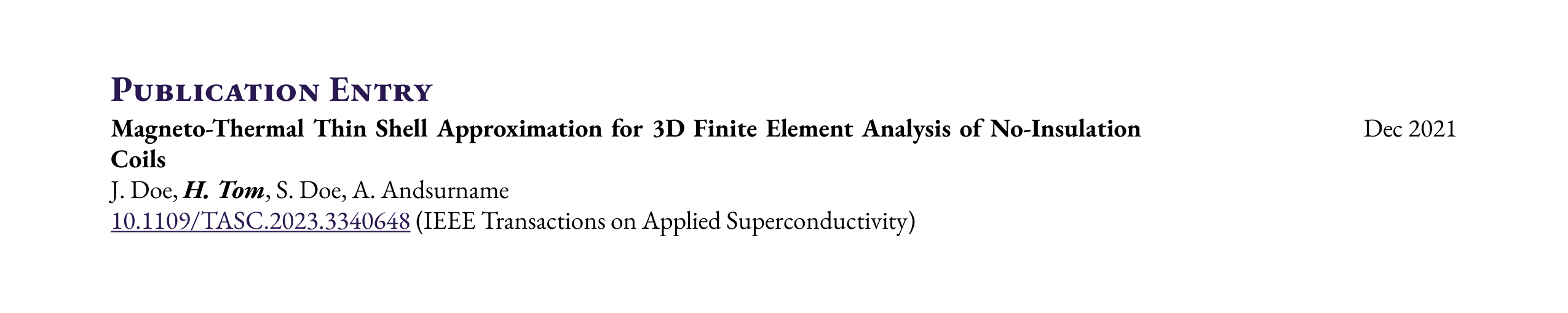 PublicationEntry in ink