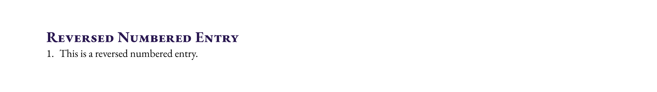 ReversedNumberedEntry in ink