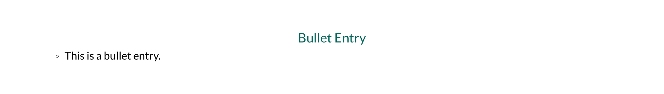 BulletEntry in opal
