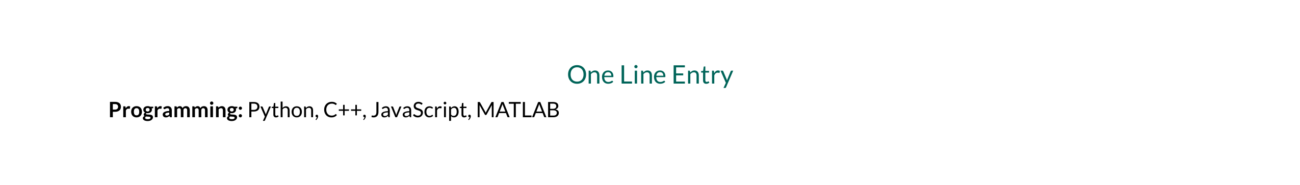 OneLineEntry in opal