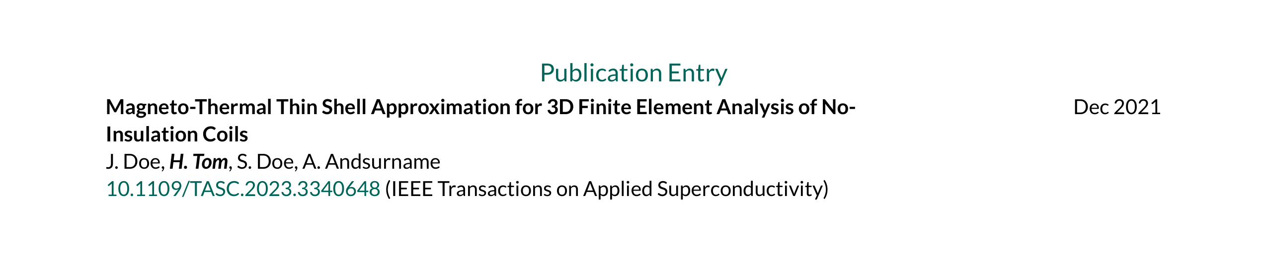 PublicationEntry in opal